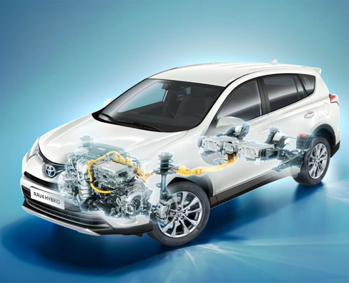 hibrid hajtás A hibrid hajtás 3 fő összetevőből áll: egy benzinmotorból, egy elektromotorból és egy nagy teljesítményű akkumulátorból