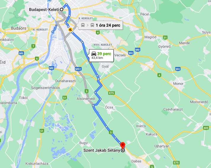 A dabasi tanösvény megközelítése Budapestrő A dabasi tanösvény megközelítése Budapestről